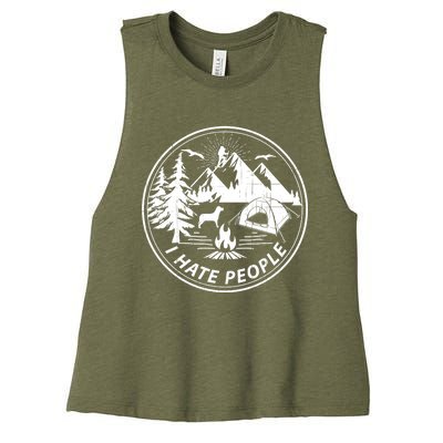 Epic I Hate People Design For Camping Lovers Women's Racerback Cropped Tank