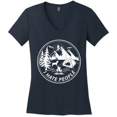 Epic I Hate People Design For Camping Lovers Women's V-Neck T-Shirt