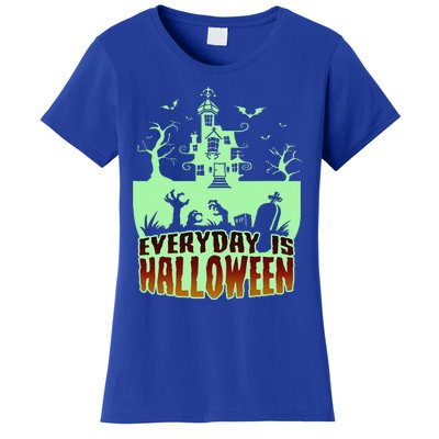 EVERYDAY IS HALLOWEEN Creepy Scary Castle House & Bats Women's T-Shirt