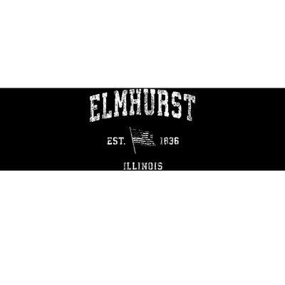 Elmhurst Illinois Il Vintage Us Flag Sports Bumper Sticker