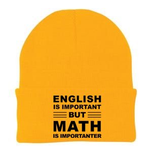 English Is Important But Math Is Importanter Funny School Gift Knit Cap Winter Beanie