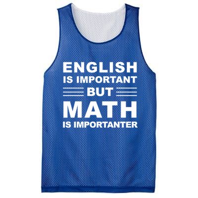 English Is Important But Math Is Importanter Funny School Gift Mesh Reversible Basketball Jersey Tank