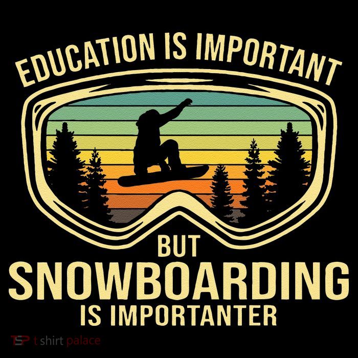 Education Is Important But Snowboarding Is Importanter Funny High Crown Mesh Back Trucker Hat
