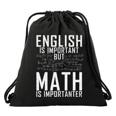 English Is Important But Math Is Importanter Teaching Math Drawstring Bag