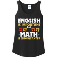 English Is Important But Math Is Importanter Funny Math Geek Ladies Essential Tank