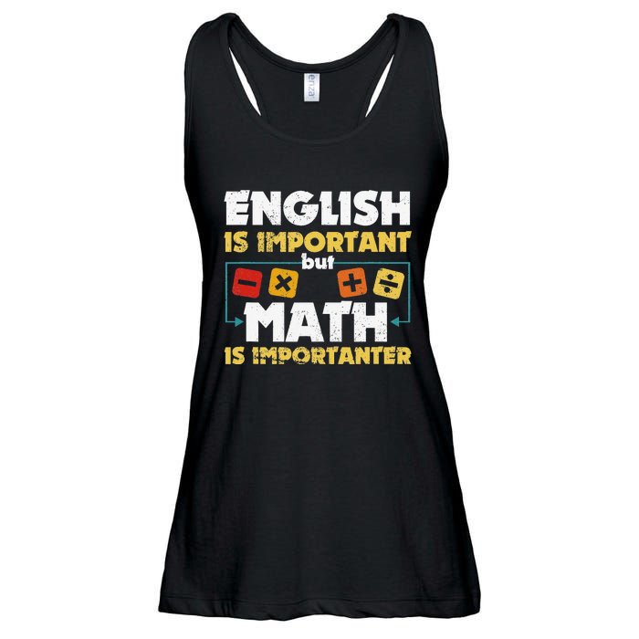 English Is Important But Math Is Importanter Funny Math Geek Ladies Essential Flowy Tank