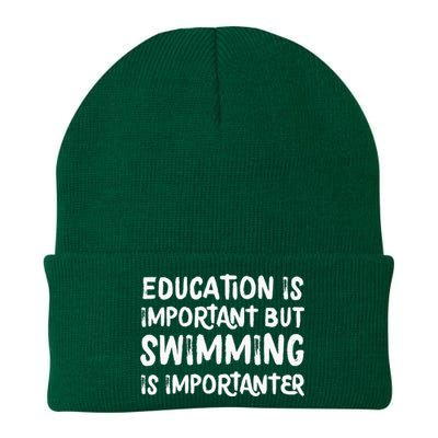 Education Is Important But Swimming Is Importanter Knit Cap Winter Beanie