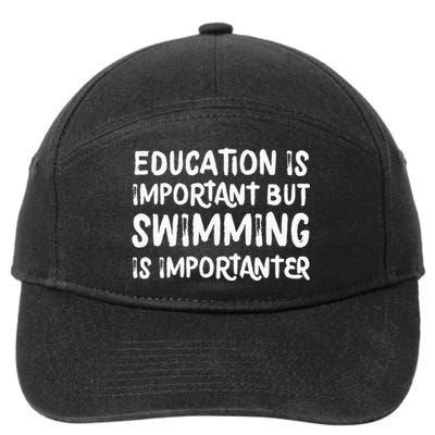 Education Is Important But Swimming Is Importanter 7-Panel Snapback Hat