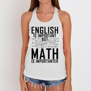 English Is Important But Math Is Importanter Teaching Math Women's Knotted Racerback Tank