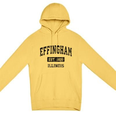 Effingham Illinois Il Vintage Sports Established Premium Pullover Hoodie