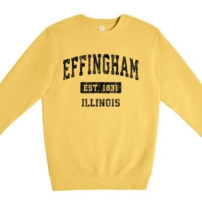 Effingham Illinois Il Vintage Sports Established Premium Crewneck Sweatshirt