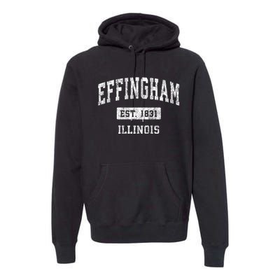 Effingham Illinois Il Vintage Sports Established Premium Hoodie