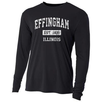 Effingham Illinois Il Vintage Sports Established Cooling Performance Long Sleeve Crew