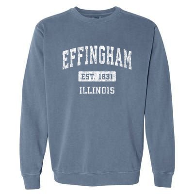 Effingham Illinois Il Vintage Sports Established Garment-Dyed Sweatshirt