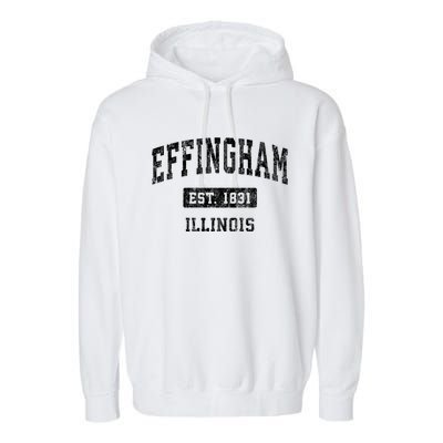 Effingham Illinois Il Vintage Sports Established Garment-Dyed Fleece Hoodie