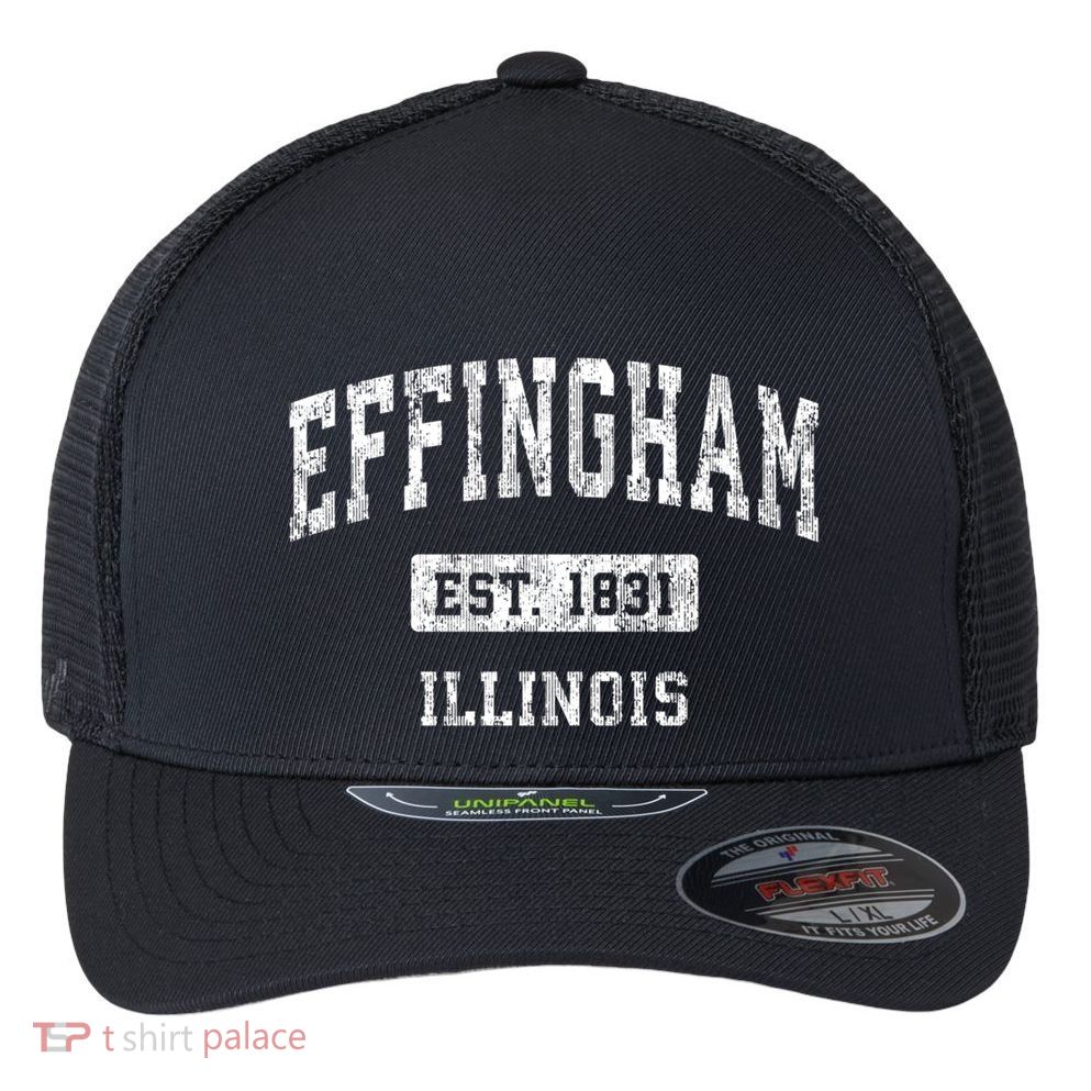 Effingham Illinois Il Vintage Sports Established Design Flexfit Unipanel Trucker Cap