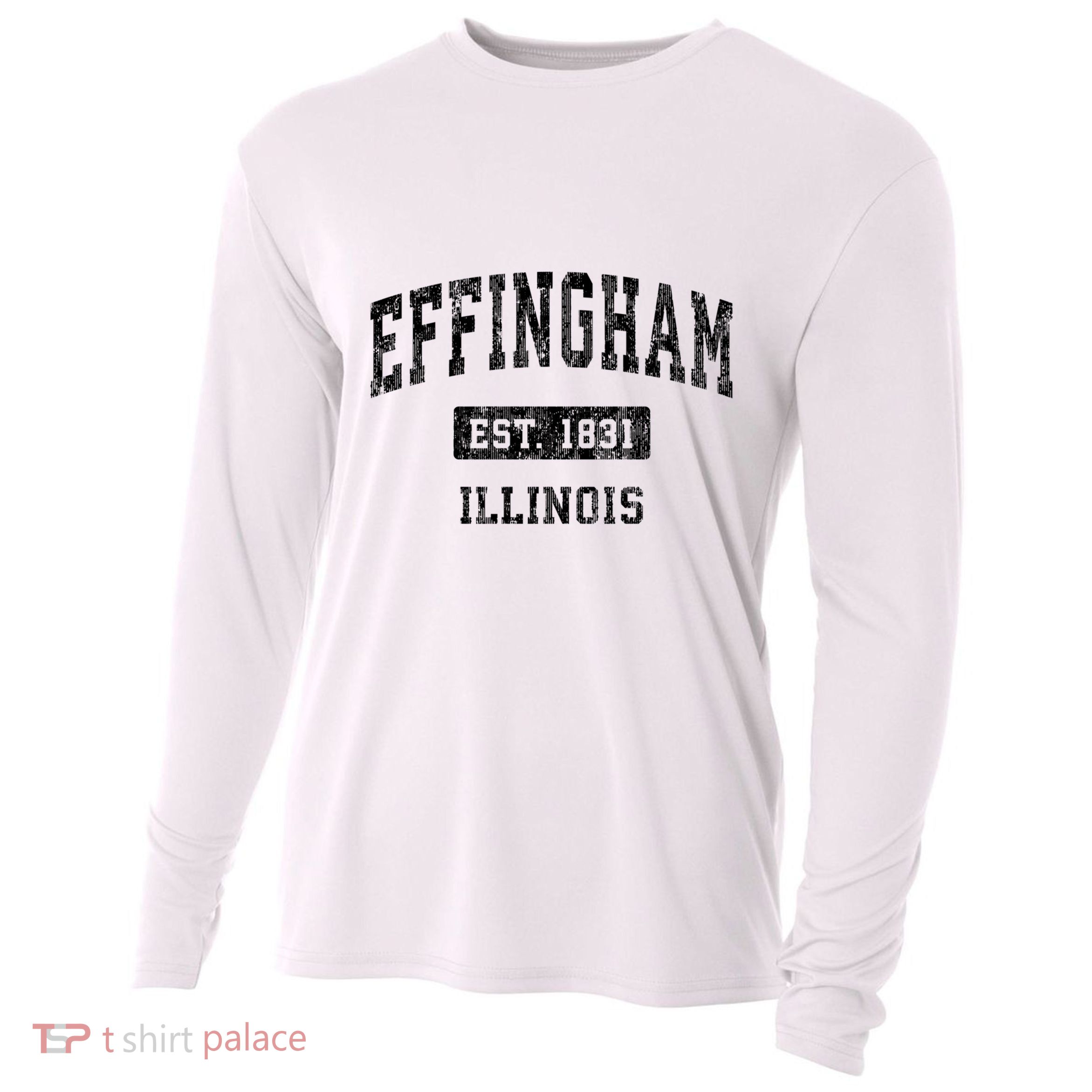 Effingham Illinois Il Vintage Sports Established Design Cooling Performance Long Sleeve Crew