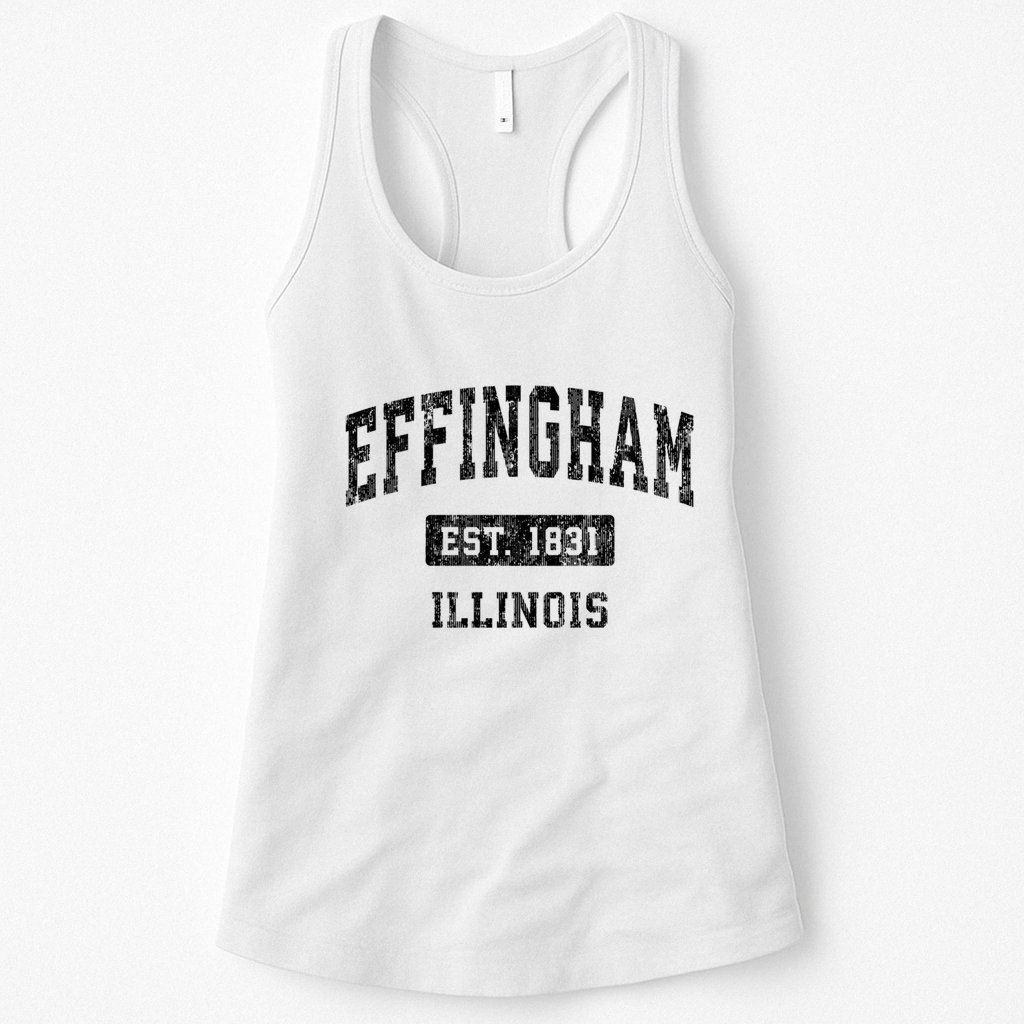 Effingham Illinois Il Vintage Sports Established Design Womens Tank Top