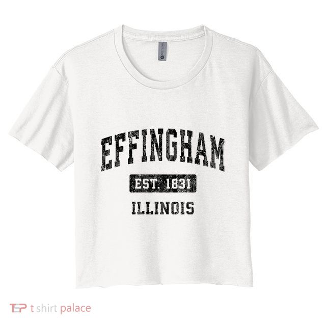 Effingham Illinois Il Vintage Sports Established Design Crop Top
