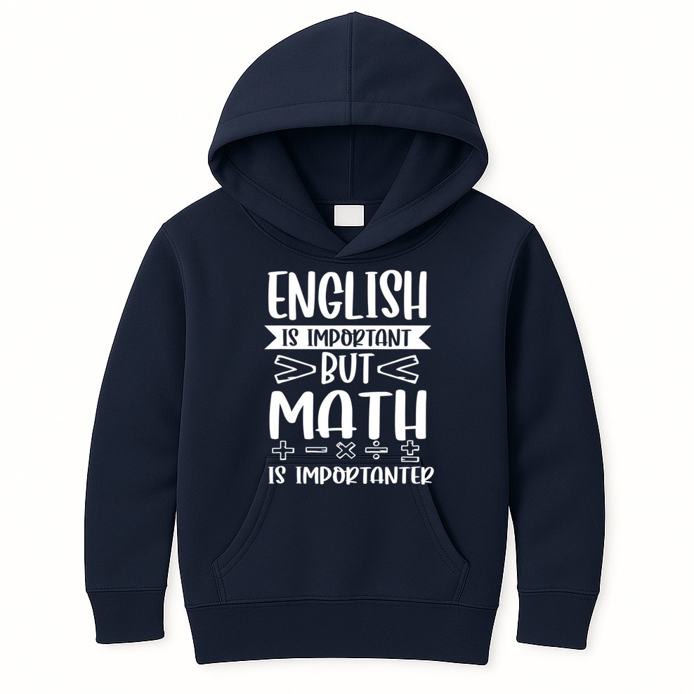 English Is Important But Math Is Importanter Kids Hoodie