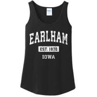 Earlham Iowa Ia Vintage Sports Established Ladies Essential Tank