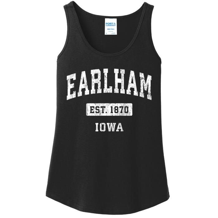 Earlham Iowa Ia Vintage Sports Established Ladies Essential Tank