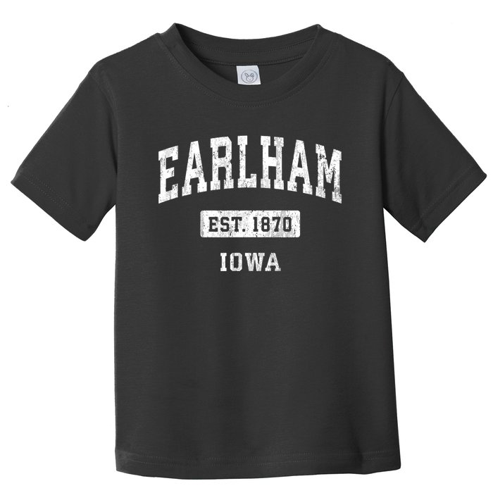 Earlham Iowa Ia Vintage Sports Established Toddler T-Shirt