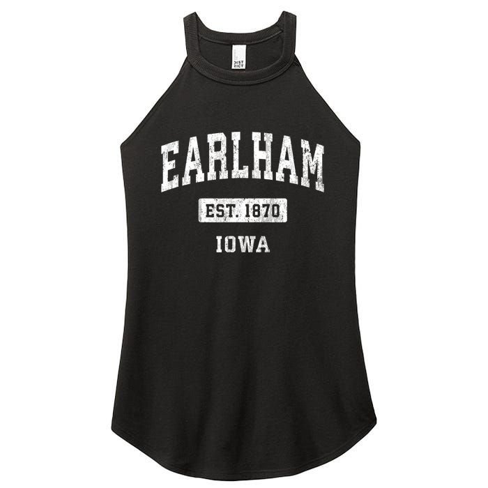 Earlham Iowa Ia Vintage Sports Established Women's Perfect Tri Rocker Tank