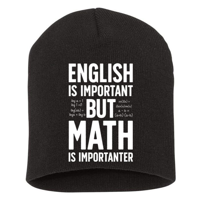 English Is Important But Math Is Importanter Short Acrylic Beanie