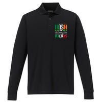 Everyone is Irish Except Italian on St. Patrick's Day Performance Long Sleeve Polo