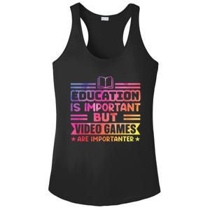 Education Is Important But Video Games Is Importanter Ladies PosiCharge Competitor Racerback Tank