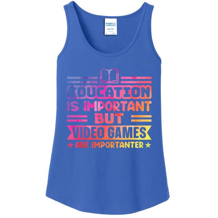 Education Is Important But Video Games Is Importanter Ladies Essential Tank