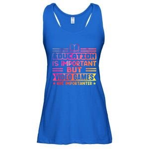 Education Is Important But Video Games Is Importanter Ladies Essential Flowy Tank