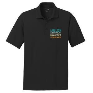 English Is Important But History Is Importanter Teacher Gift PosiCharge RacerMesh Polo