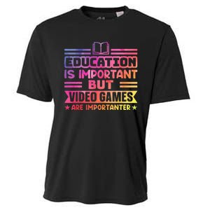 Education Is Important But Video Games Is Importanter Cooling Performance Crew T-Shirt