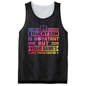 Education Is Important But Video Games Is Importanter Mesh Reversible Basketball Jersey Tank