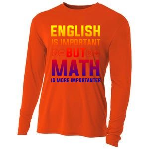 English Is Important But Math Is More Importanter Gift Cooling Performance Long Sleeve Crew