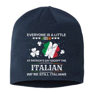 Everyone Is Irish Except Italian On St. Patrick's Day Sustainable Beanie