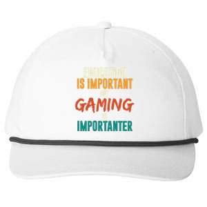 Education Is Important But Gaming Is Importanter Funny Snapback Five-Panel Rope Hat