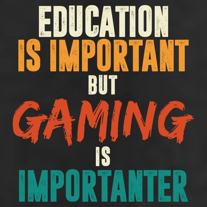 Education Is Important But Gaming Is Importanter Funny Golf Towel