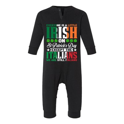 Everyone Is Irish On St. Patrick's Day Except The Italians Premium Infant Fleece One Piece