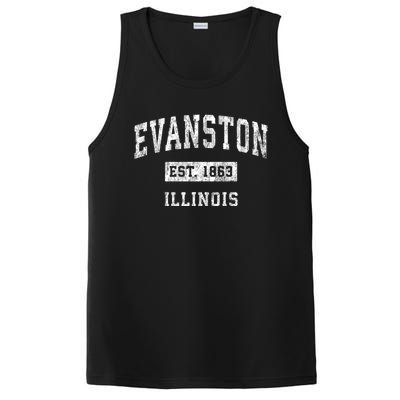 Evanston Illinois Il Vintage Established Sports Design PosiCharge Competitor Tank