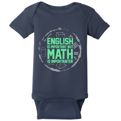 English Is Important But Math Is Importanter Math Lover Baby Bodysuit