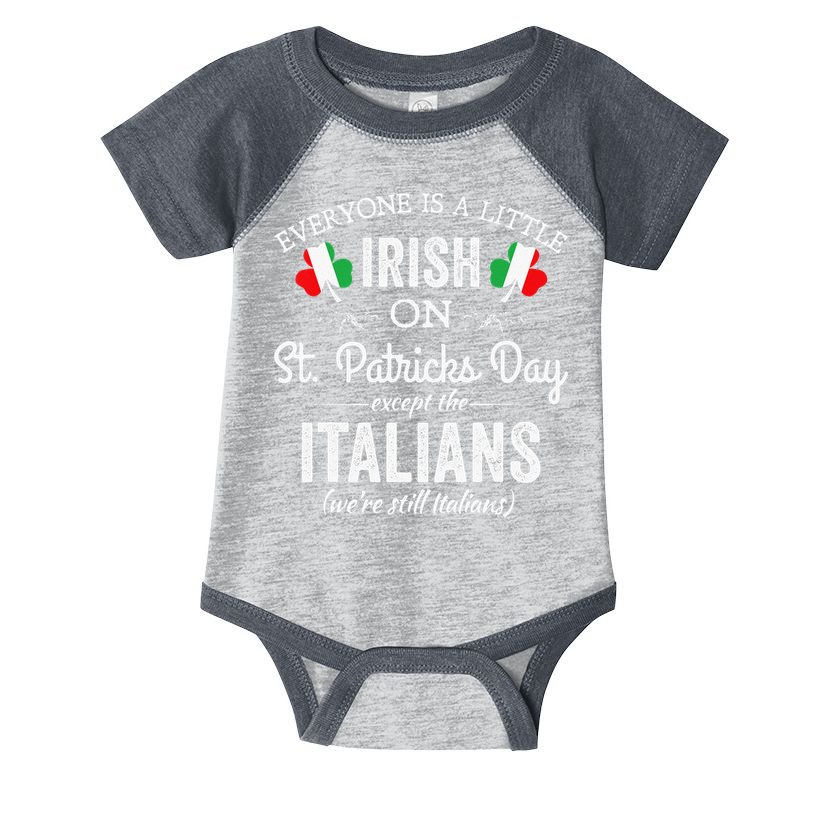 Everyone Is Irish Except Italian On St. Patrick's Day Infant Baby Jersey Bodysuit