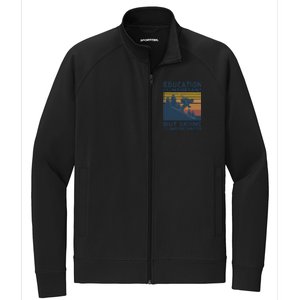 Education Is Important But Skiing Is Importanter Skiing Gift Stretch Full-Zip Cadet Jacket