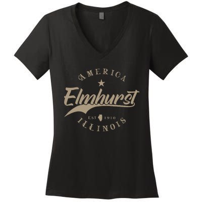 Elmhurst Il Illinois Women's V-Neck T-Shirt