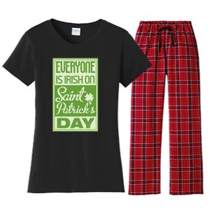 Everyone Is Irish On Saint Patrick's Happy Day Women's Flannel Pajama Set