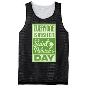 Everyone Is Irish On Saint Patrick's Happy Day Mesh Reversible Basketball Jersey Tank