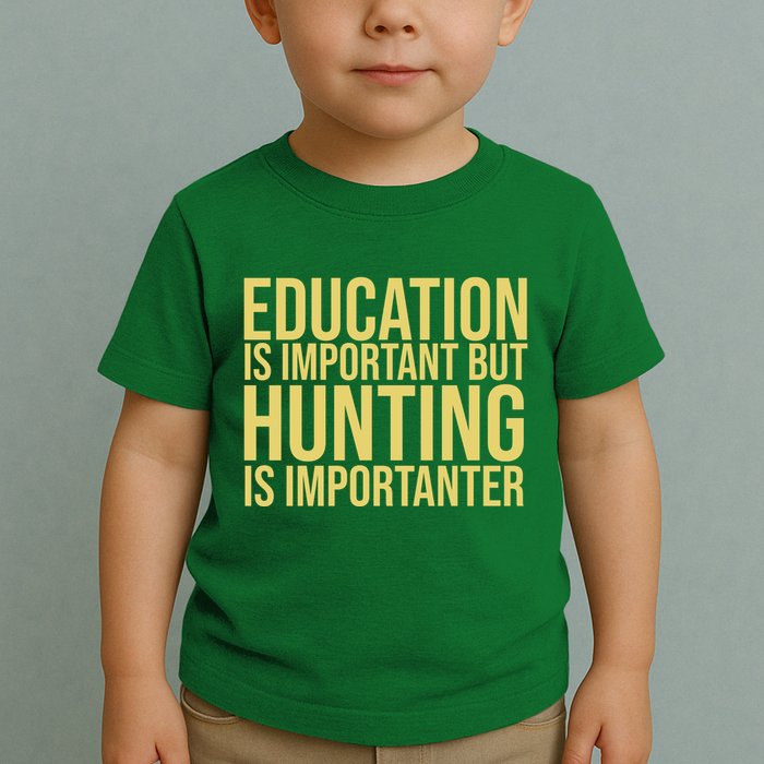 Education Is Important But Hunting Is Importanter Toddler T-Shirt