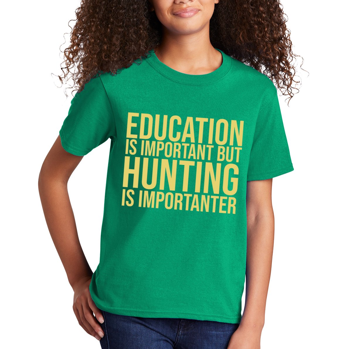 Education Is Important But Hunting Is Importanter Kids T-Shirt